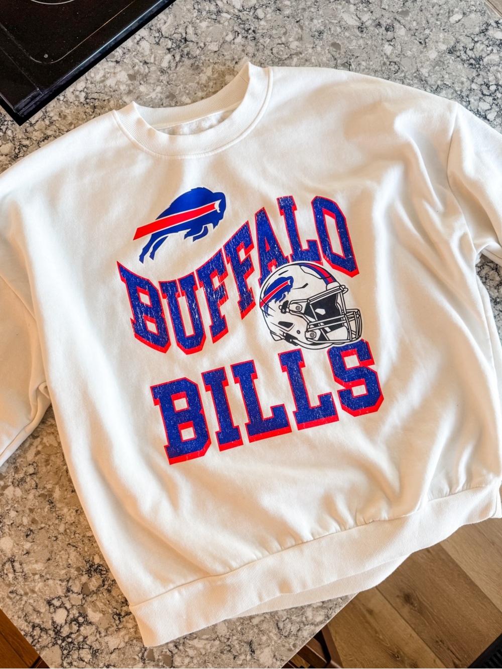 Buffalo Bills White Crewneck size L - Gameday Couture